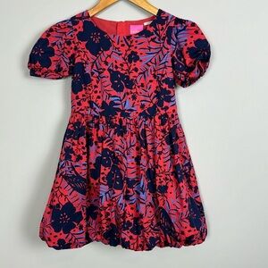 Lilly Pulitzer Girls Moiraine Bubble Dress. Heron My Own. Ruby Red. Size 8.